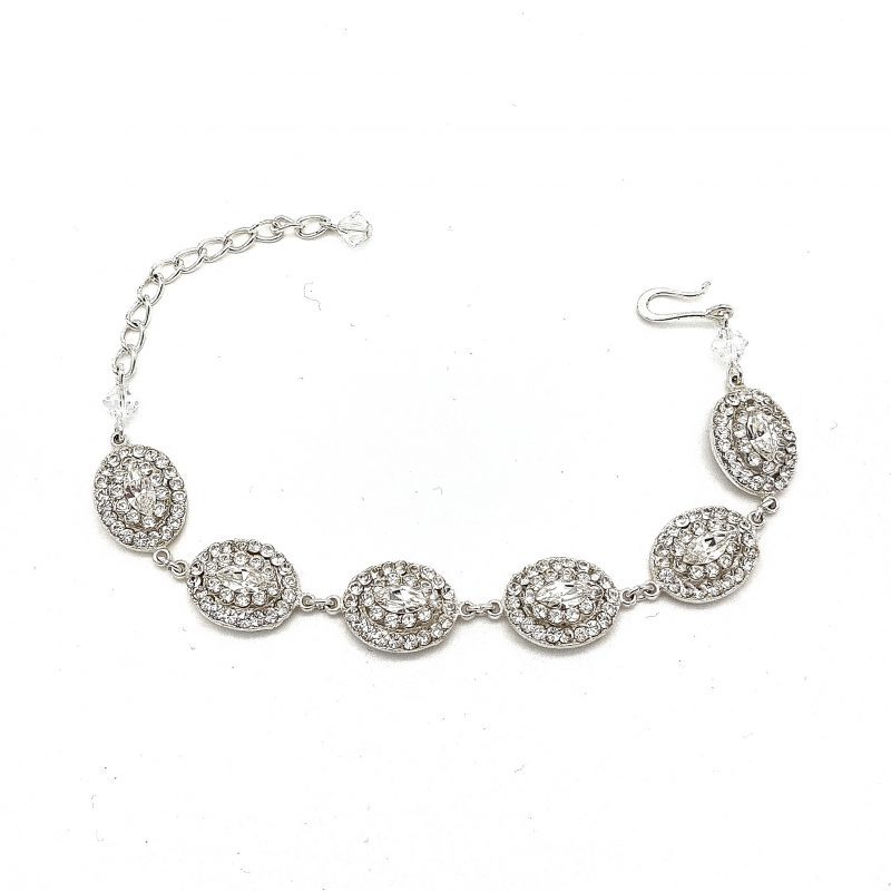 Silver swarovski bridal bracelet