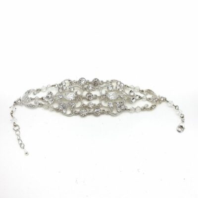 Wide Silver Bridal Bracelet