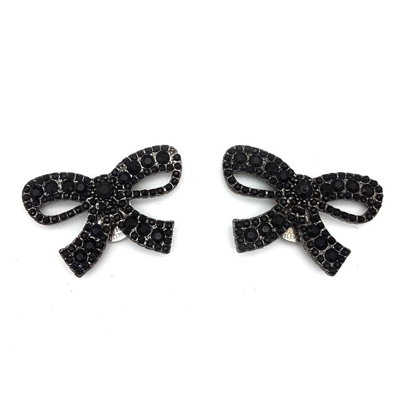 black classic bow shoe clips