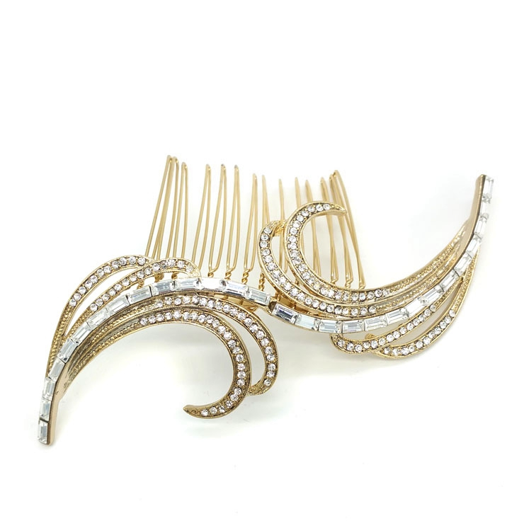 gold vintage swirl hair comb