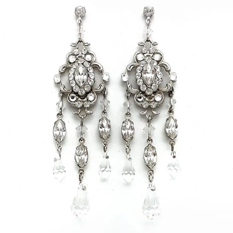 Large swarovski crystal chandelier earrings