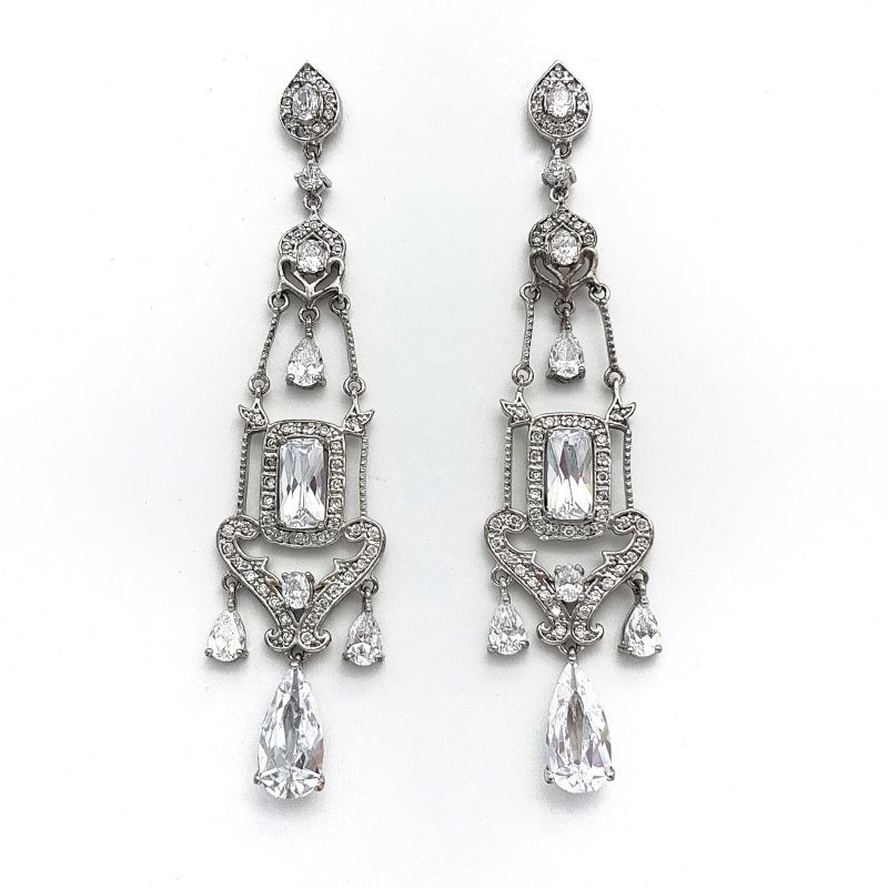 Large chandelier wedding earrings