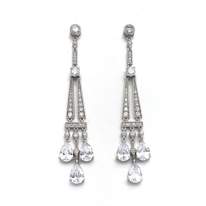 long silver chandelier earrings