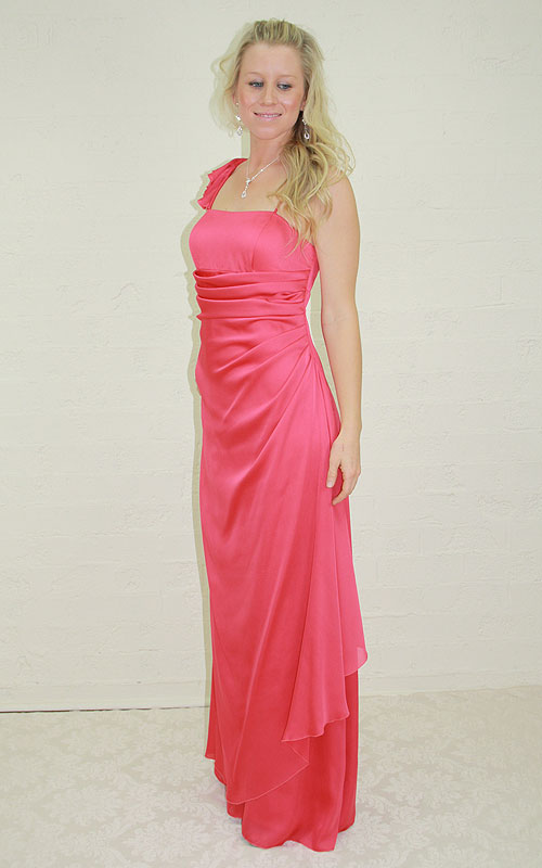 Long Draped Evening Gown - MG1460