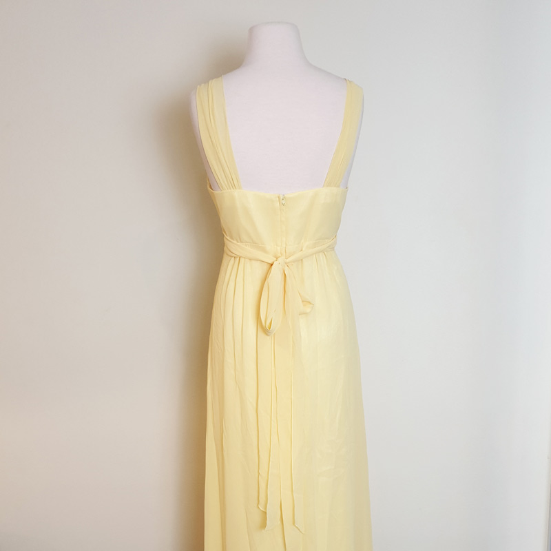 Lemon chiffon long evening dress