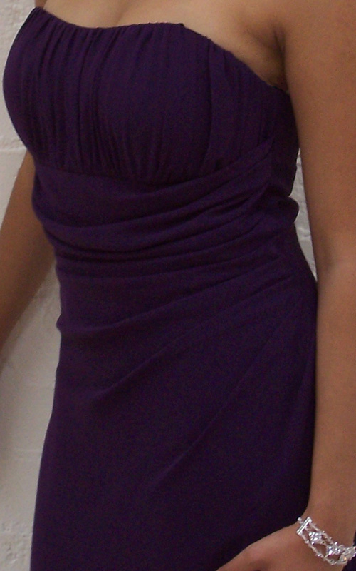Purple Strapless Chiffon Dress - MG1380