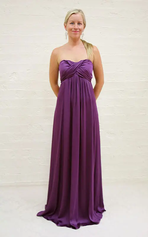 Long georgette evening gown - mg1381