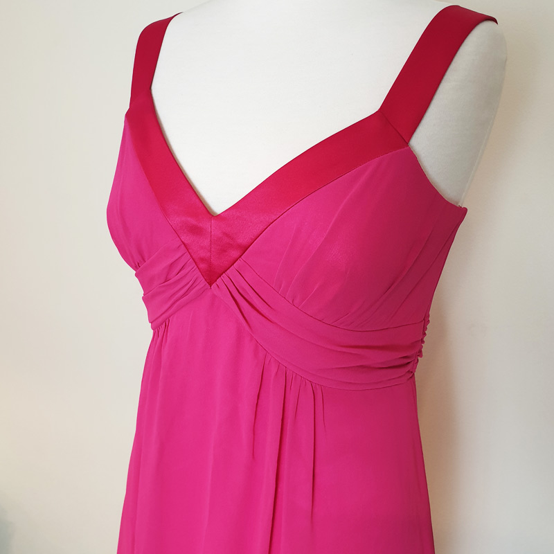Pink chiffon long evening dtress