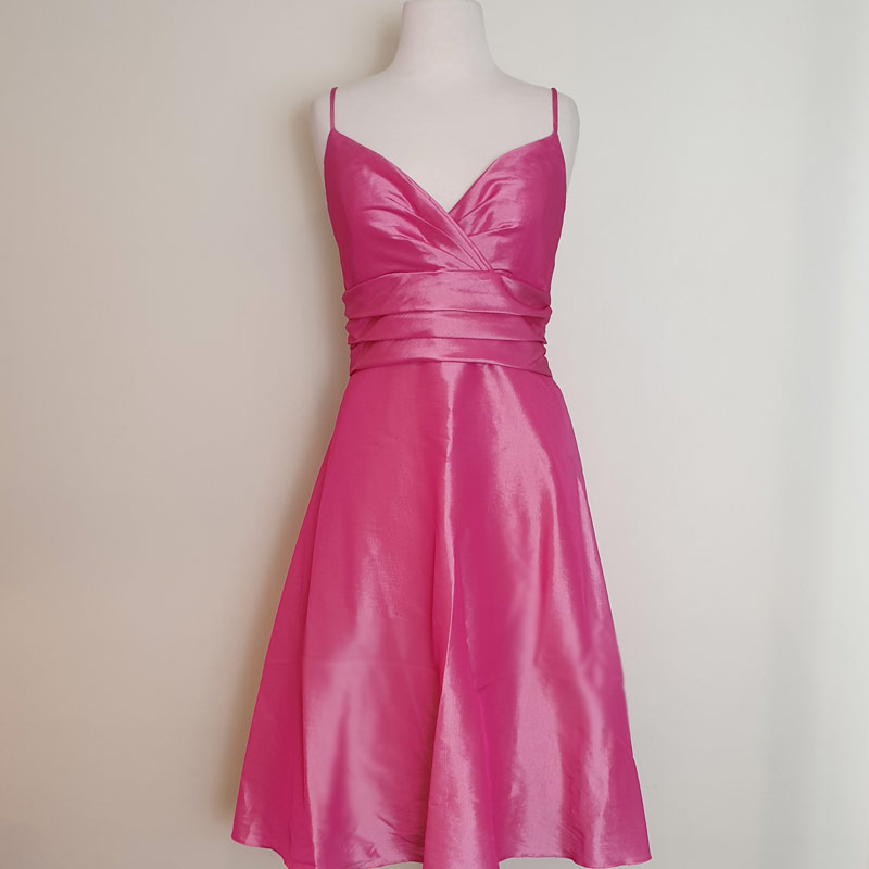 Pink taffeta a-line dress