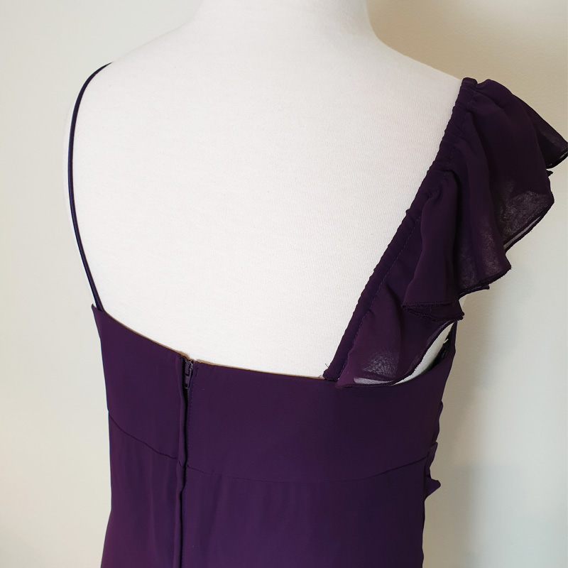 Purple chiffon evening dress