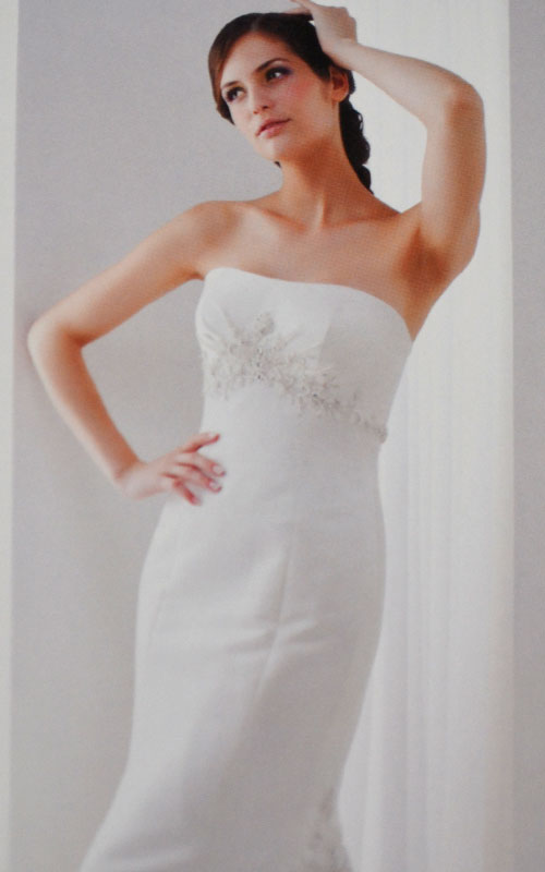 Ivory strapless embellished wedding dress - k95025 - sz 12 by glam couture