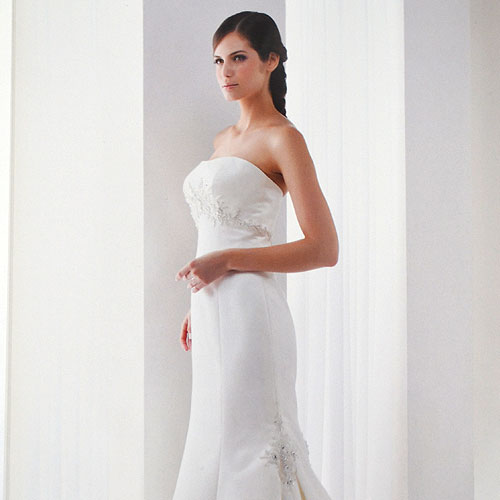 Ivory Strapless Embellished Wedding Dress - K95025 - Sz 12