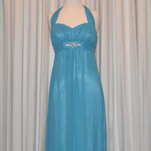 turquoise evening dress