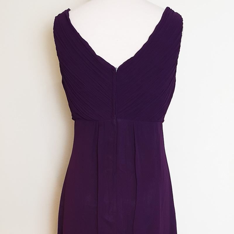 Purple long chiffon evening dress