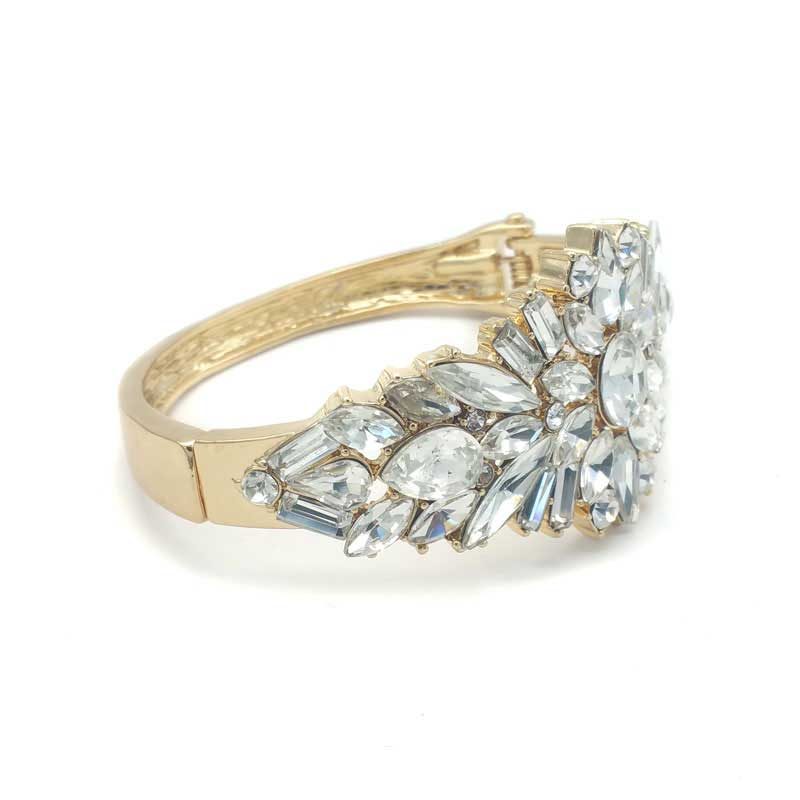 gold crystal bridal cuff - chcb0366