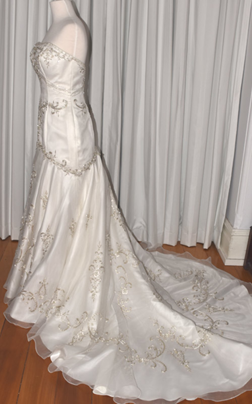 Ivory Beaded Bridal Gown - E9128 - Sz 10