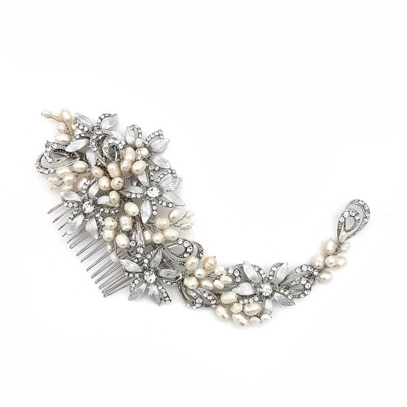 Large fresh water pearl hair comb