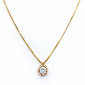 Palmer gold round pendant necklace