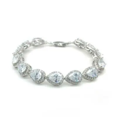 silver tear drop bracelet - mb0043 - Maddison