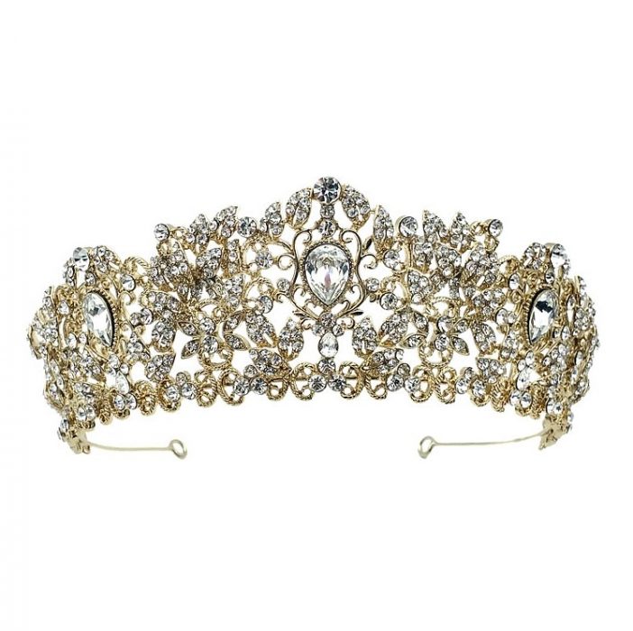 Champagne gold Tessa bridal crown