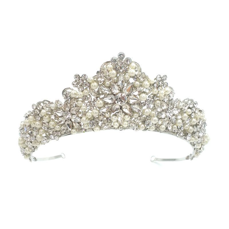 Silver Pearl Bridal Crown - Torrie