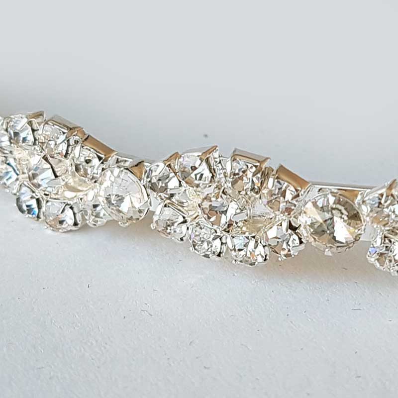 Silver diamante wedding orthodox stefanas