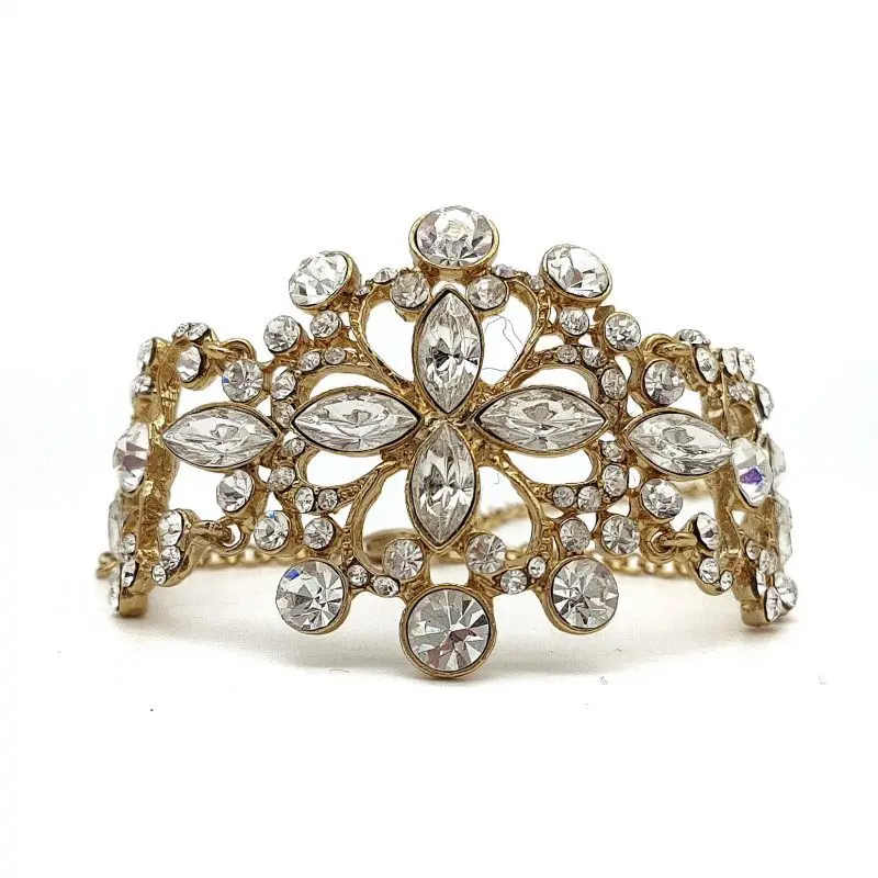 Gold rhinestone bridal bracelet