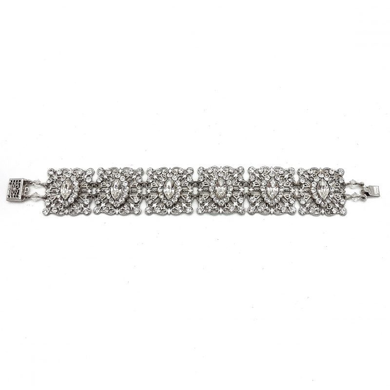 Silver Swarovski Crystal Wedding Bracelet