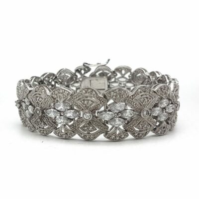 Wide Silver Bridal Cuff