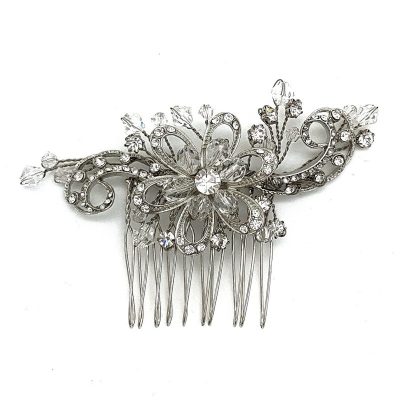 silver vintage bridal hair comb