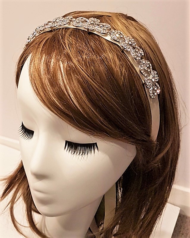 silver diamante headband