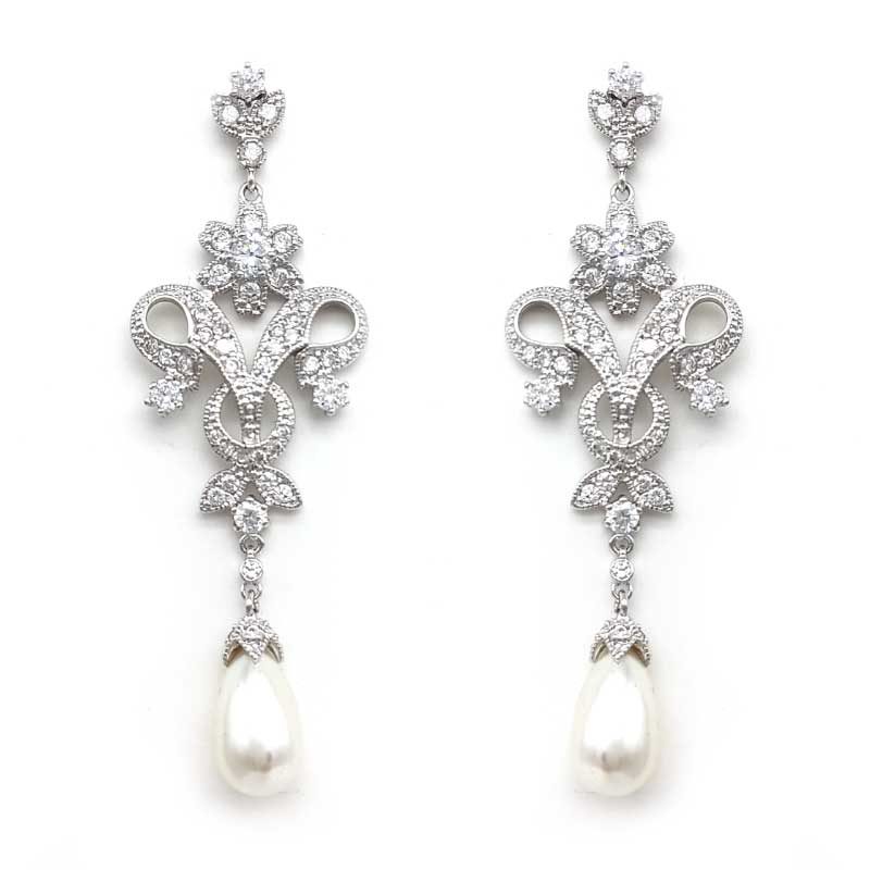 pearl vintage drop earrings