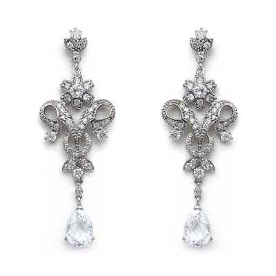 cz vintage drop earrings