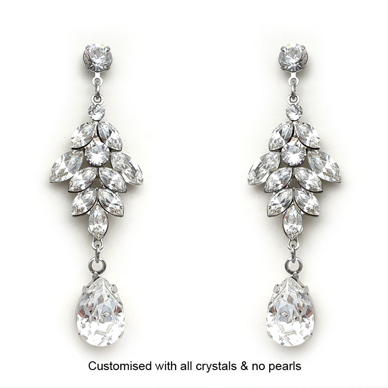 Crystal bridal drop earrings