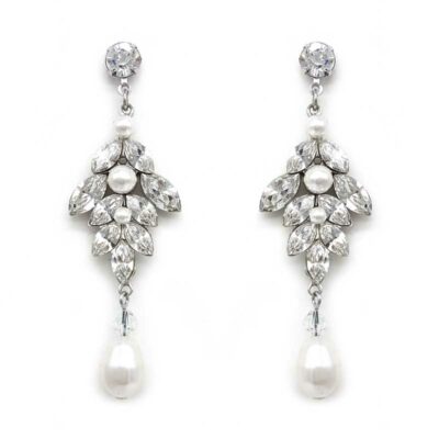crystal and pearl drop earrings