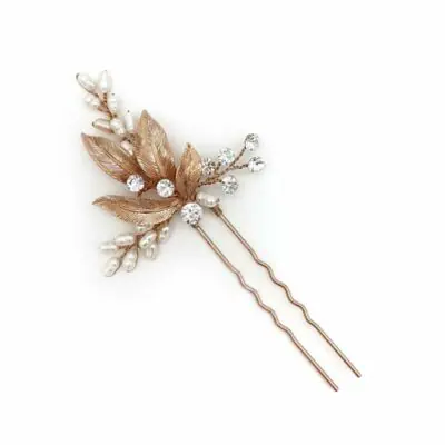 rose gold pearl hair pin