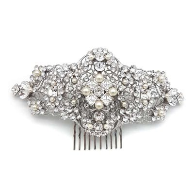 swarovski crystal and pearl bridal hair comb