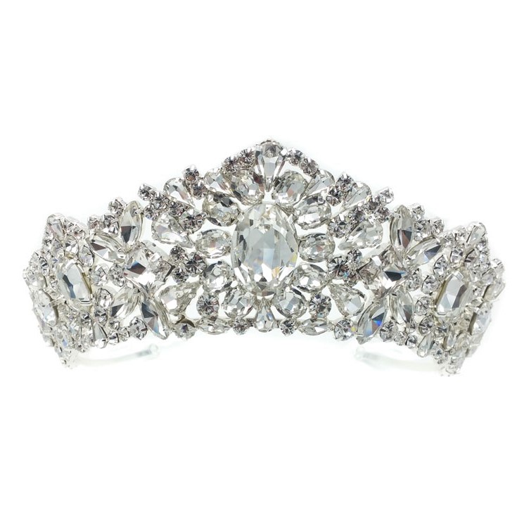 silver crystal bridal crown
