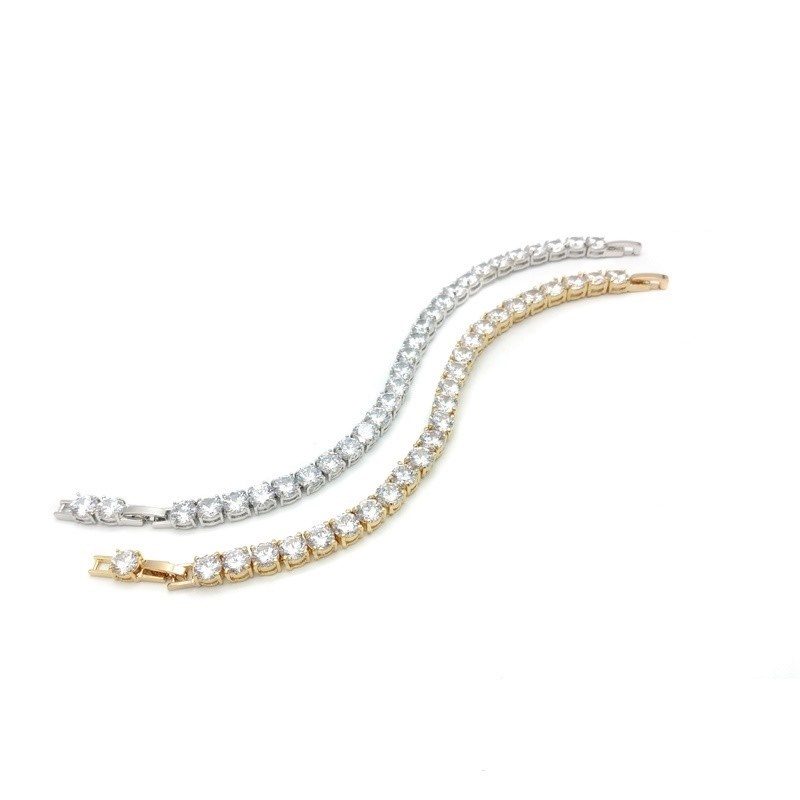 Gold and silver tennis bracelet