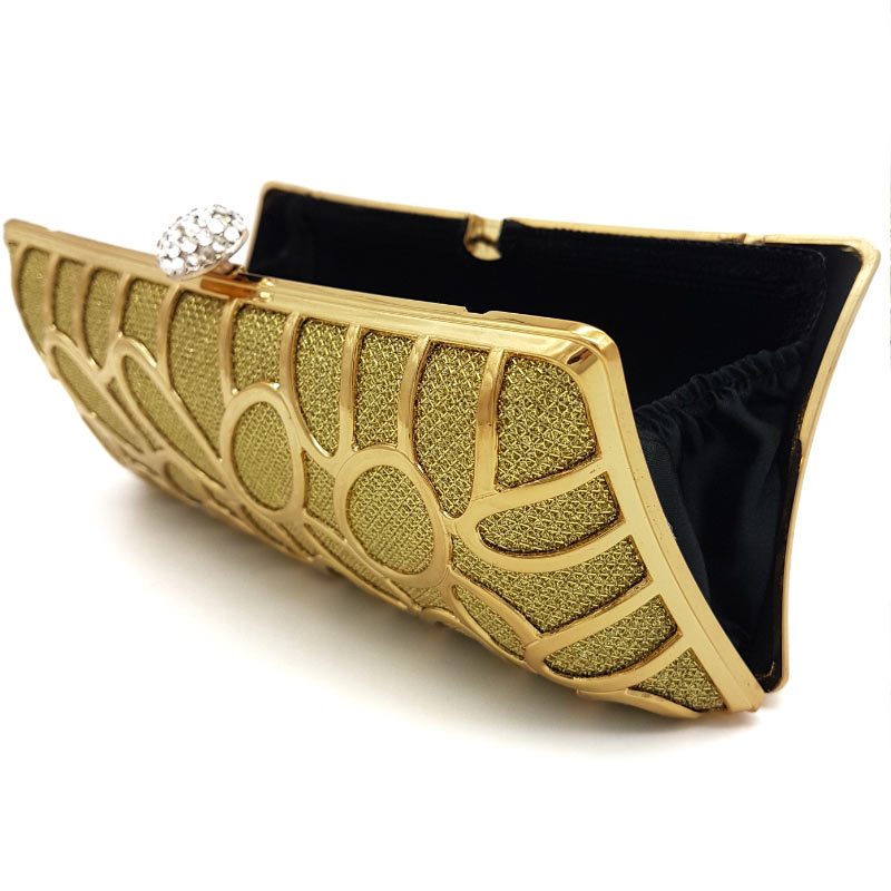 gold detailed bridal clutch