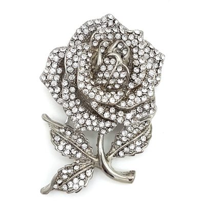 Classic rose bridal brooch