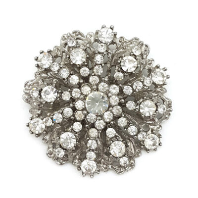 silver vintage bridal brooch