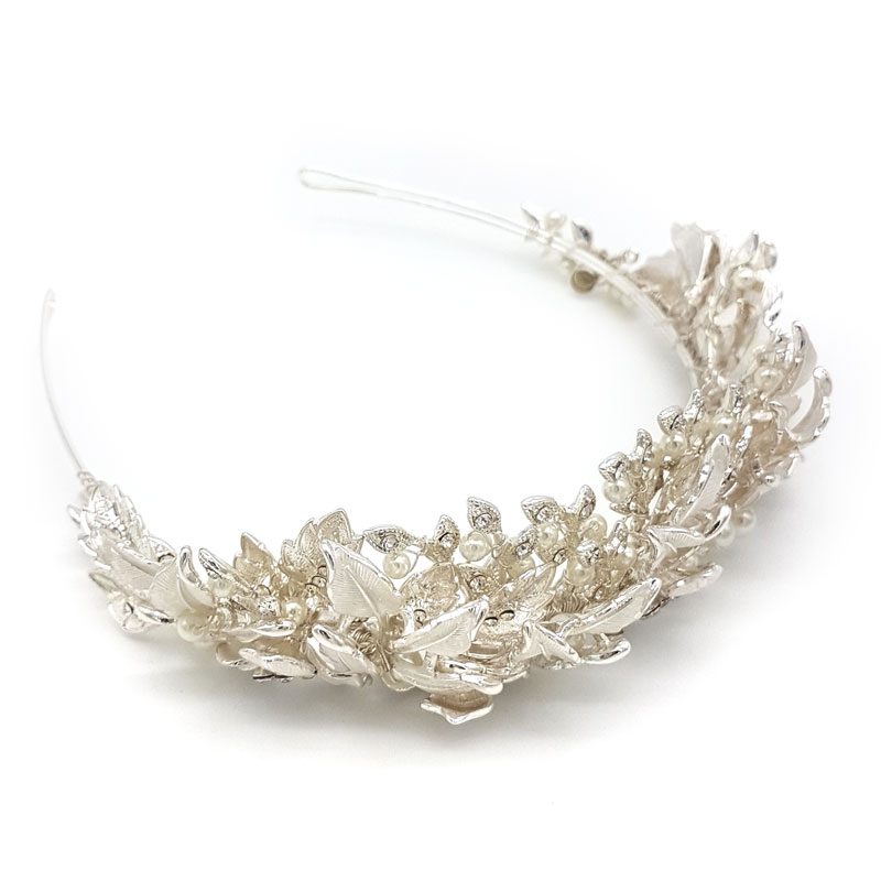 silver bespoke bridal crown