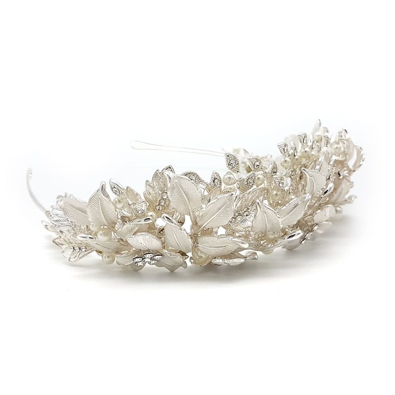 silver bridal crown