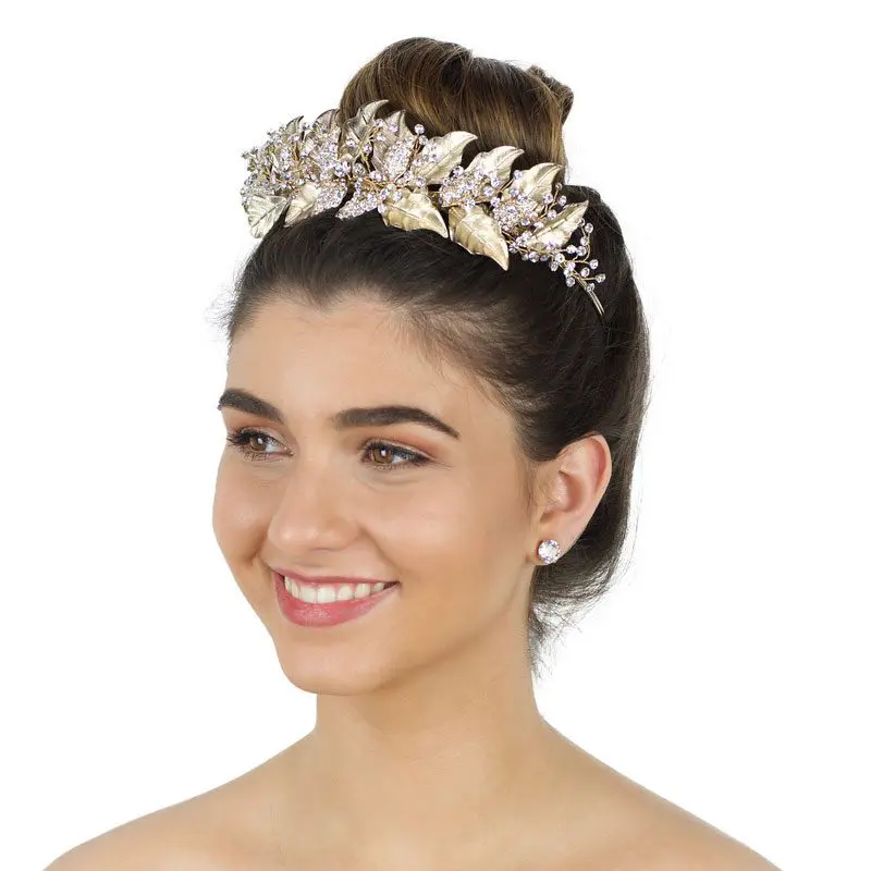 silver gold or rose gold bridal crown
