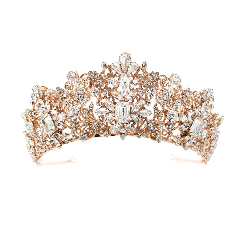 Rose gold crystal bridal crown