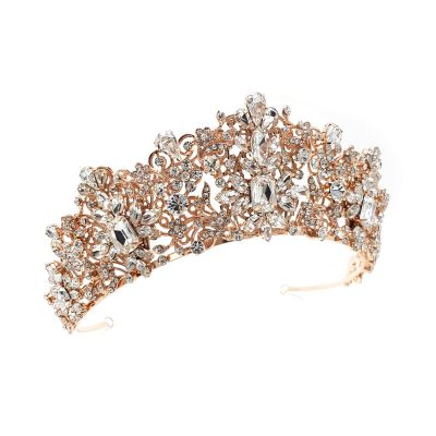 Rose gold crystal bridal tiara