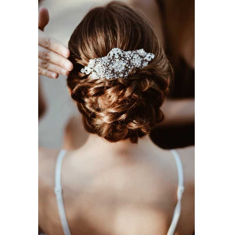 Pearl and crystal bridal hair comb