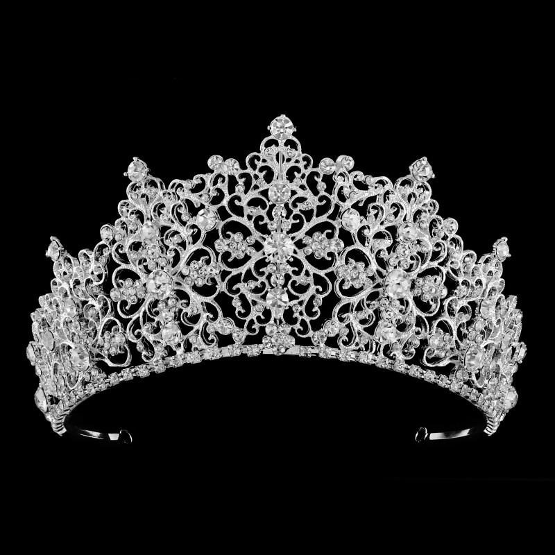 Alexis large silver bridal crown