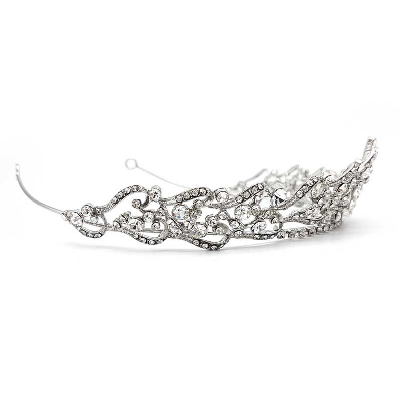 silver crystal wedding tiara